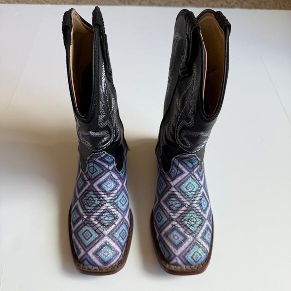 Roper Little Girls Geometric Glitter Cowgirl Boots 13 - Picture 6 of 12